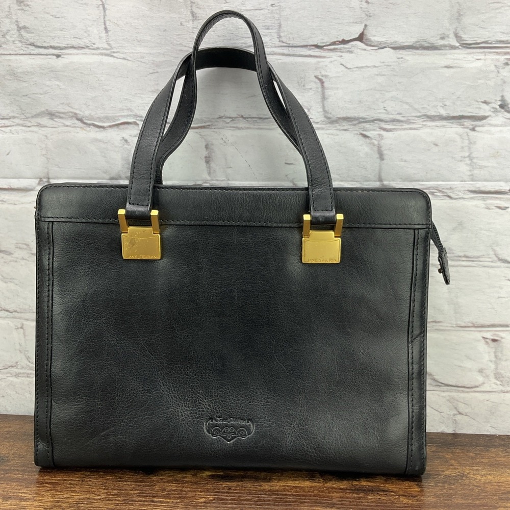 Vintage Jane Shilton  Lack Leather Hand Bag With Gold Tone Hardware